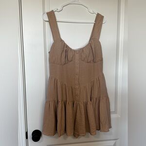 ASOS Tan Button-Front Romper